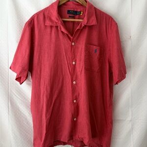 Ralph Lauren Men's Casual Red Button Down Shirt